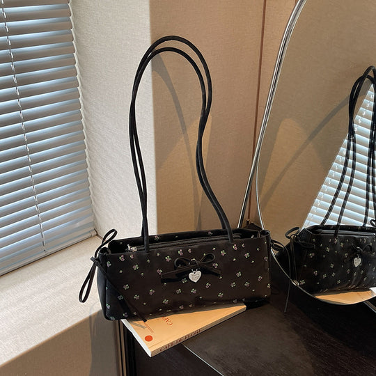 Damen Handtasche mit verspieltem Blumendruck und eleganter Schleifenverzierung Nord Taschen