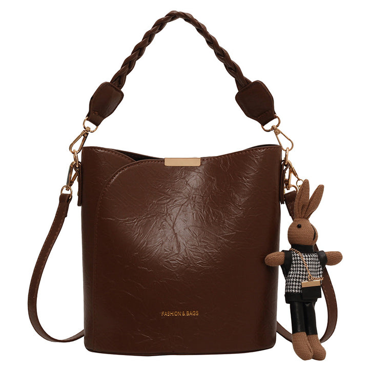 Damen Schultertasche aus hochwertigem Kunstleder mit geflochtenem Detail Nord Taschen