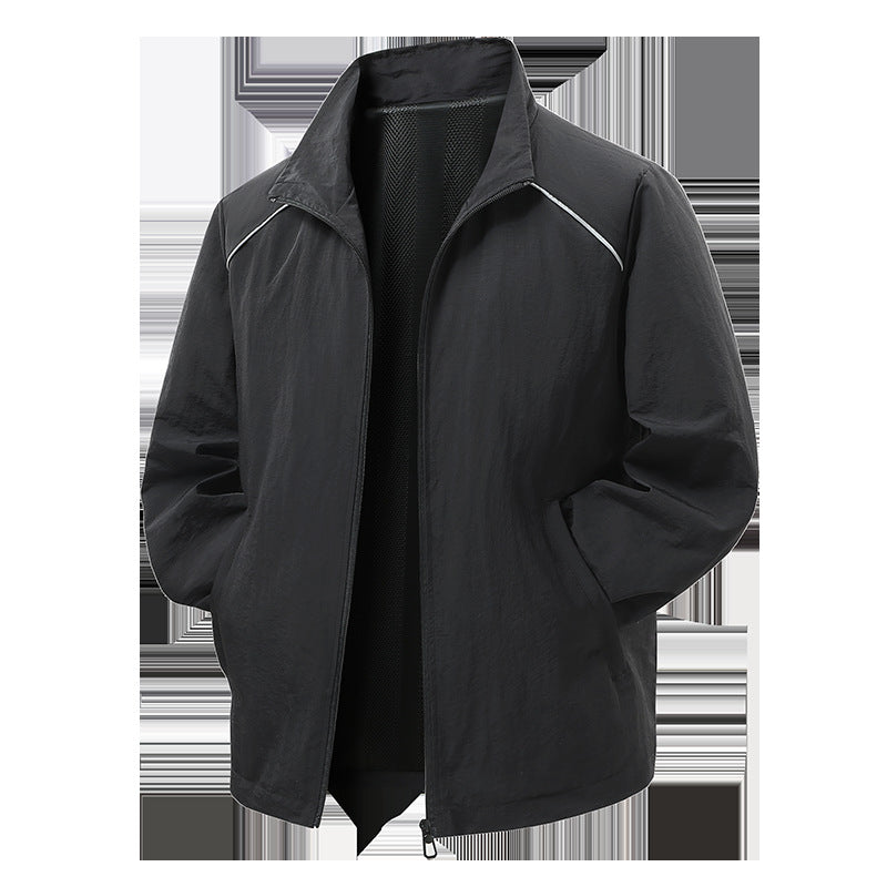 Herren Leichte Wind- und Regenjacke mit Mesh-Innenfutter und reflektierenden Schulterpaspeln Nord Taschen