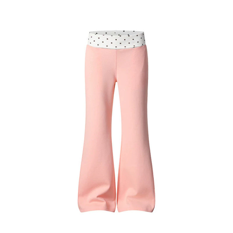 Damen Flared-Loungehose mit Umschlagbund und Sternmotiv Nord Taschen