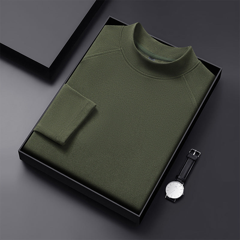 Herren Premium-Mockneck-Pullover aus feinem Woll-Mix mit Raglanärmeln Nord Taschen