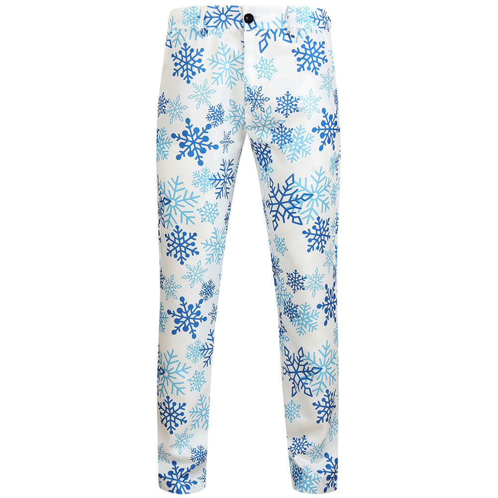 Herren Weihnachtliche Slim‑Fit Chinohose mit Allover-Santa‑Print und Stretchkomfort Nord Taschen