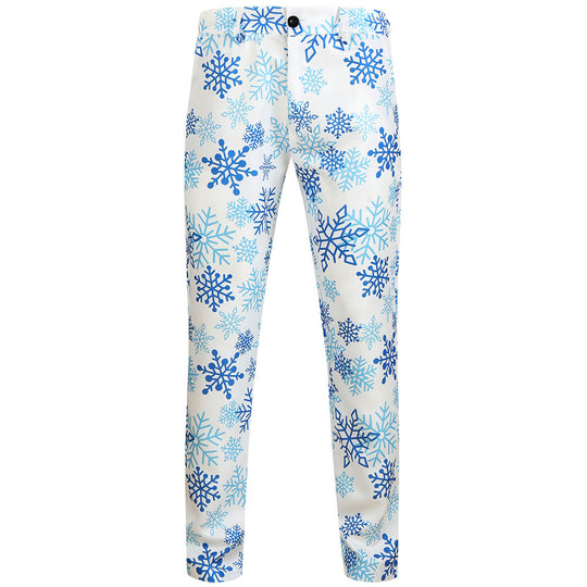 Herren Weihnachtliche Slim‑Fit Chinohose mit Allover-Santa‑Print und Stretchkomfort Nord Taschen