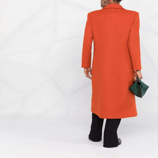 Damen Maxilanger Wollmix-Longcoat mit schlanker Nahtführung und verdeckten Eingrifftaschen Nord Taschen