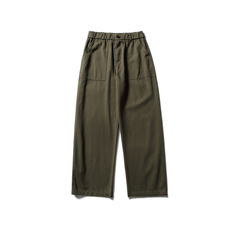 Damen Weite Utility-Cargohose mit elastischem Bund und aufgesetzten Fronttaschen Nord Taschen