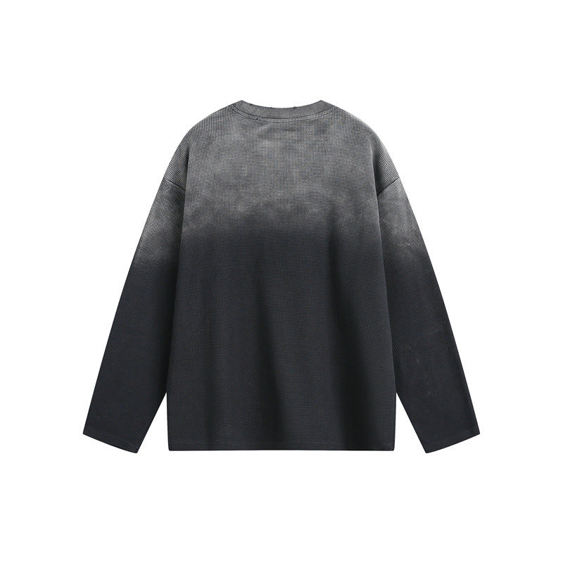Unisex Oversize-Longsleeve Sweatshirt mit Dip-Dye, großflächigem Grafikprint und Brusttasche Nord Taschen