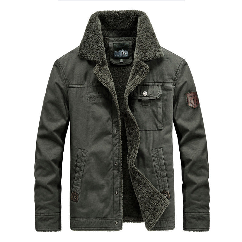 Herren warm gefütterte Canvas-Fieldjacke mit Sherpa-Innenfutter und Utility-Taschen Nord Taschen