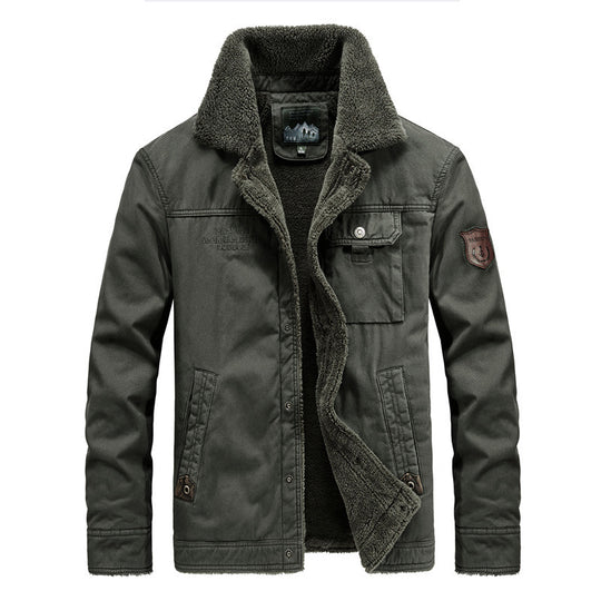 Herren warm gefütterte Canvas-Fieldjacke mit Sherpa-Innenfutter und Utility-Taschen Nord Taschen