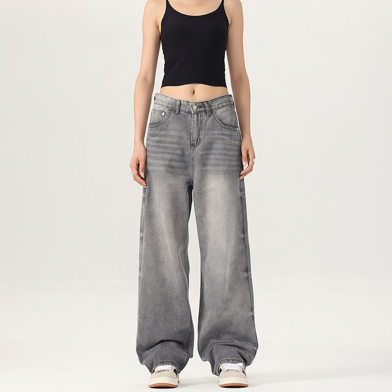 Damen Bodenlange Oversize-Denimhose im Baggy‑Palazzo‑Cut mit soften Stonewash-Details Nord Taschen