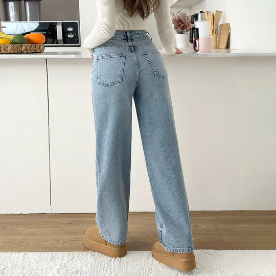 Damen Relaxed-Fit High‑Waist Jogger-Jeans mit elastischem Knöchelabschluss Nord Taschen