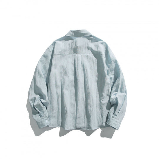 Unisex Oversize leichtes Leinenmix-Hemd mit Brusttasche und lockerem Boxy-Schnitt Nord Taschen