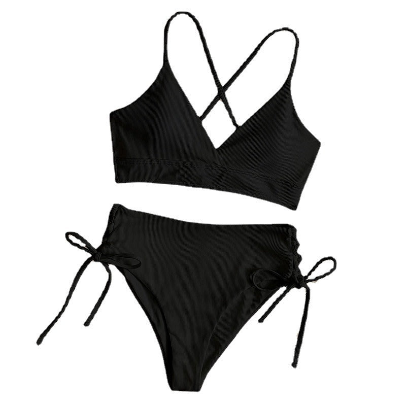 Damen Bikini-Set mit verstellbaren Trägern und raffinierten Schnürdetails