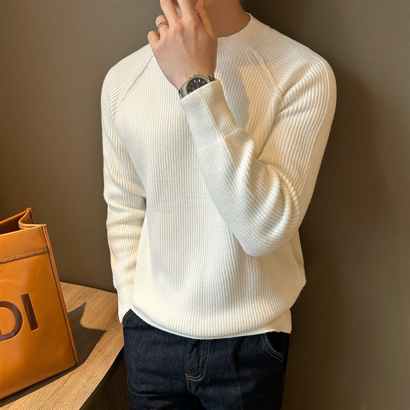 Herren Feinstrick-Henley-Pullover mit Raglanärmeln und feiner Rippstruktur Nord Taschen