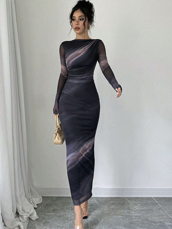 Damen Elegantes Wickelkleid mit Struktur Nord Taschen