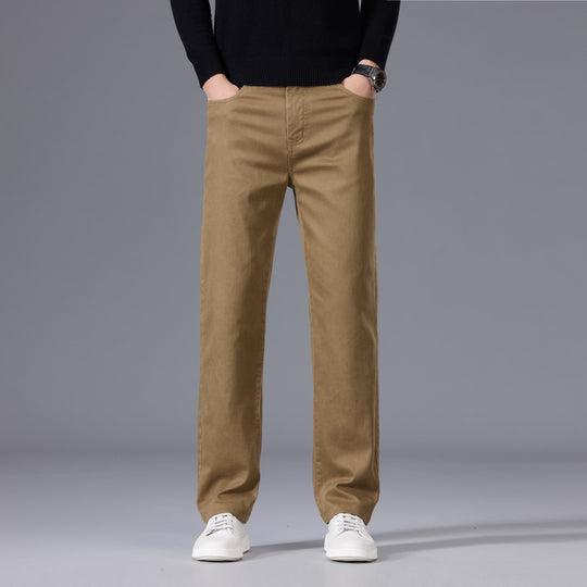 Herren Entspannte Baumwoll-Twill-Chinohose mit geradem Bein Nord Taschen