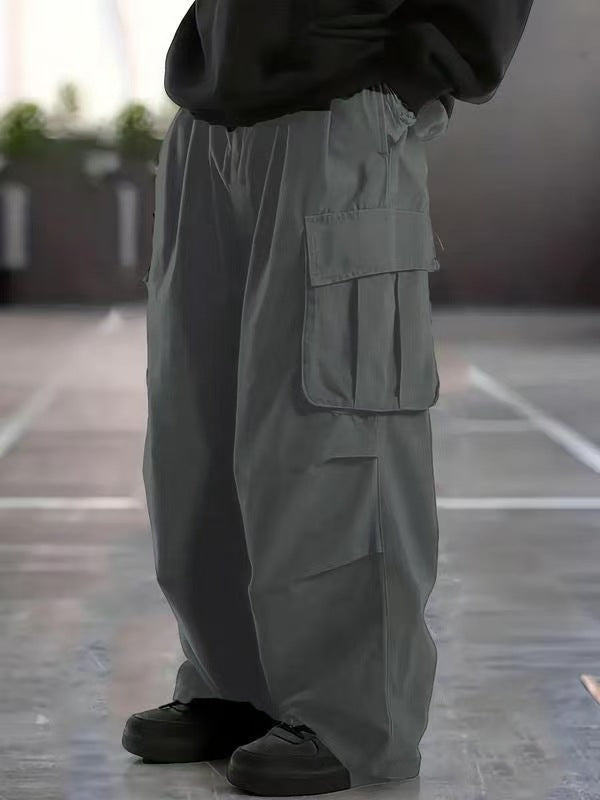 Herren Baggy-Cargohose im Oversize-Utility-Style mit elastischem Bund & Mehrfachtaschen Nord Taschen