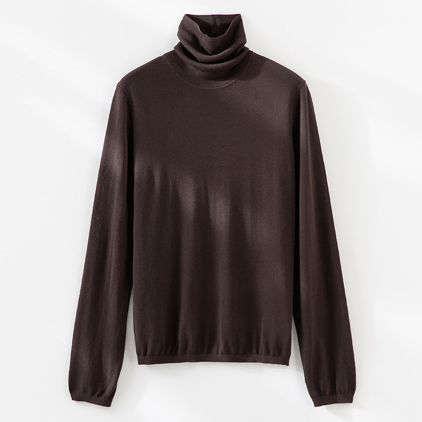 Damen Ultraleichter Feinstrick-Rollkragenpullover mit schlanker Silhouette und fein gerippten Abschlüssen Nord Taschen