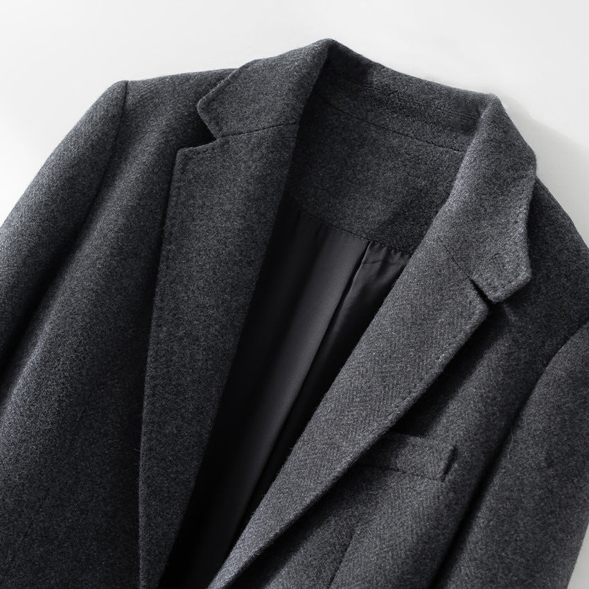 Damen Halbgefütterter Ein-Knopf-Wollmix-Blazer mit abgerundetem Saum Nord Taschen