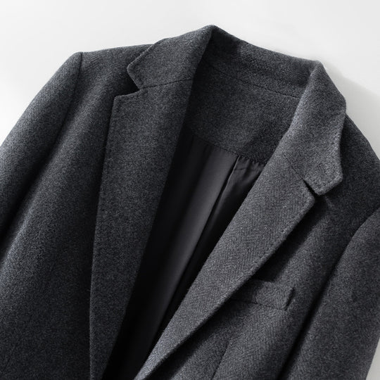 Damen Halbgefütterter Ein-Knopf-Wollmix-Blazer mit abgerundetem Saum Nord Taschen