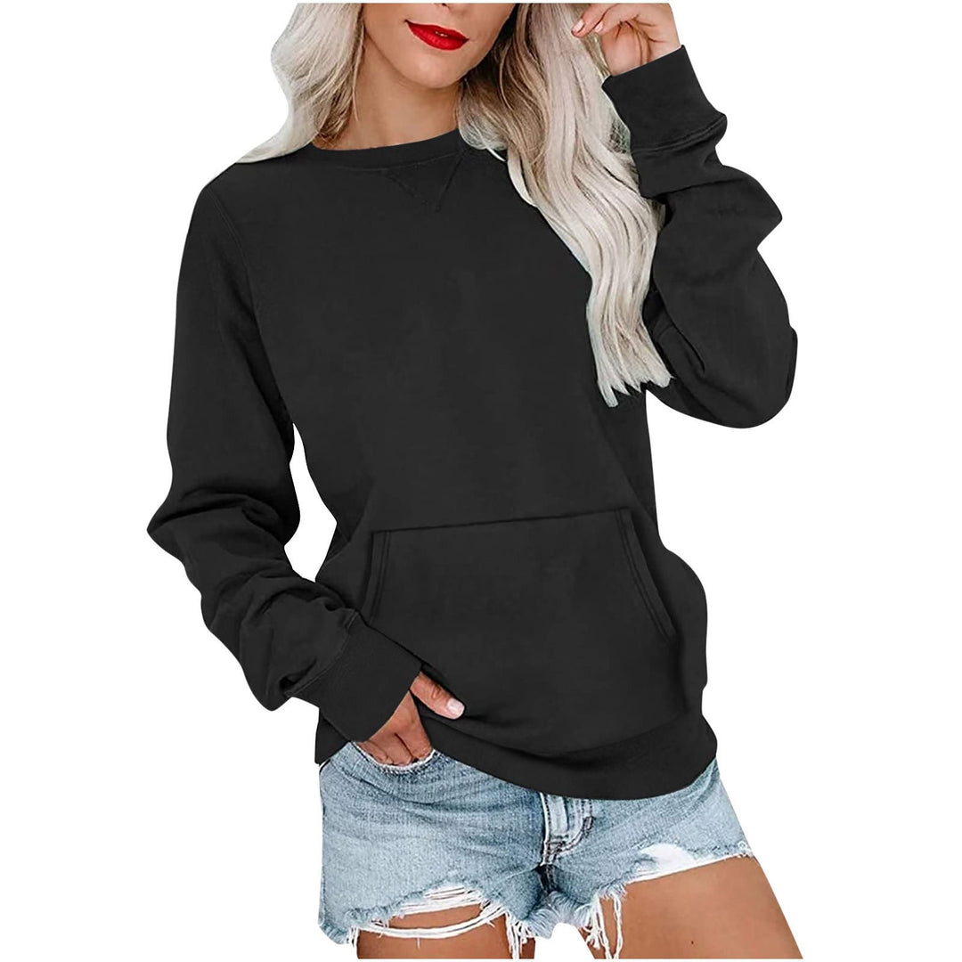 Damen Lockeres Sweatshirt mit Rundhalsausschnitt und Kängurutasche Nord Taschen