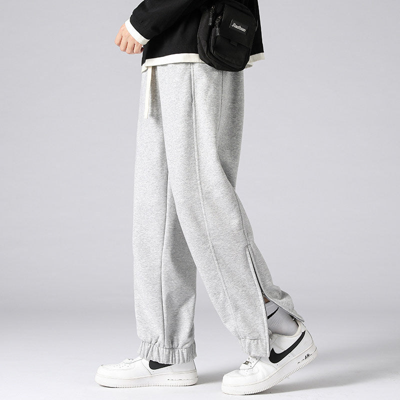Herren weite Jogginghose mit seitlichem Reißverschluss‑Schlitz, elastischem Bund & Kordelzug Nord Taschen