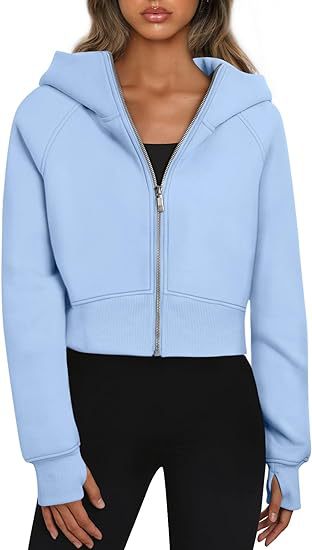 Damen Bequemer Kurzarm Kapuzenpullover mit Reißverschluss