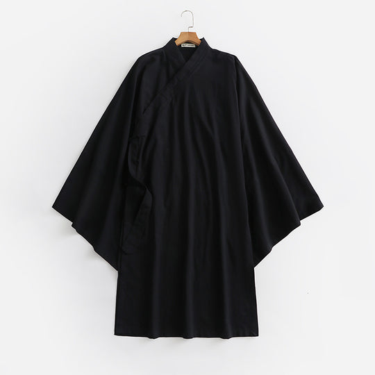 Unisex Oversize Kimono-Mantel mit weitem Ärmel und asymmetrischer Wickelvorderseite Nord Taschen