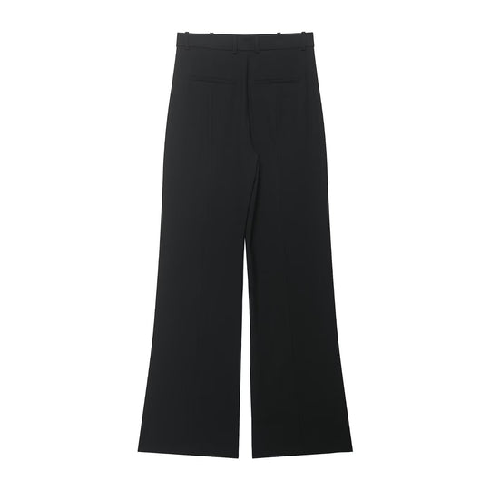 Damen Elegante weite Bundfaltenhose mit hoher Taille und weitem Bein Nord Taschen