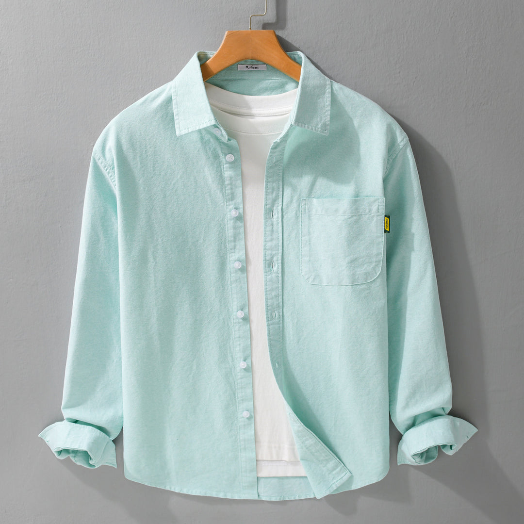 Damen Leichtes Baumwoll-Overshirt mit Kentkragen, aufgesetzter Brusttasche und Relaxed-Fit Nord Taschen