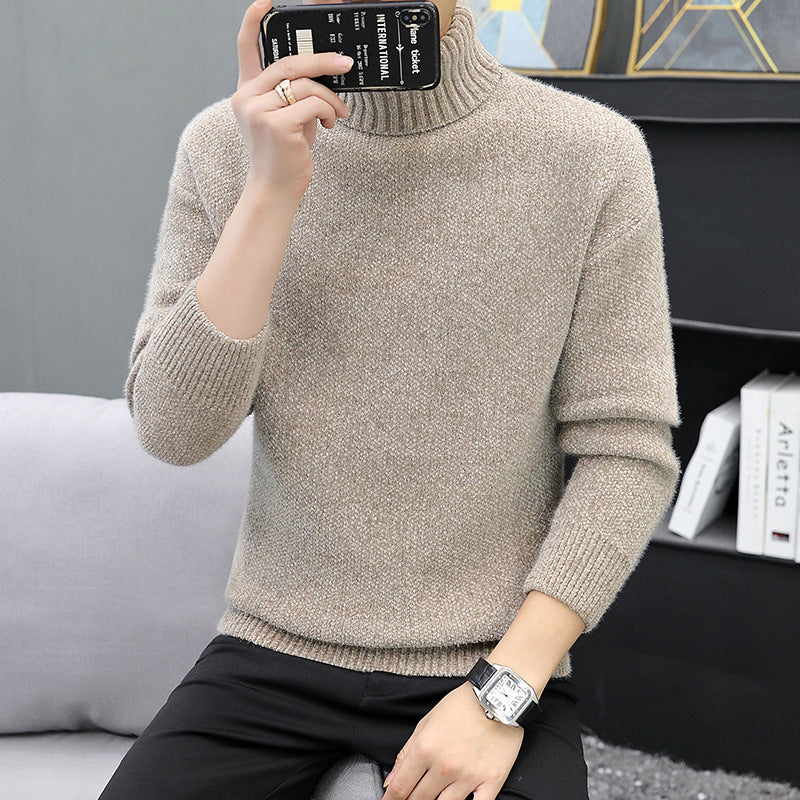 Herren Rollkragenpullover aus Bouclé-Feinstrick mit gerippten Bündchen Nord Taschen