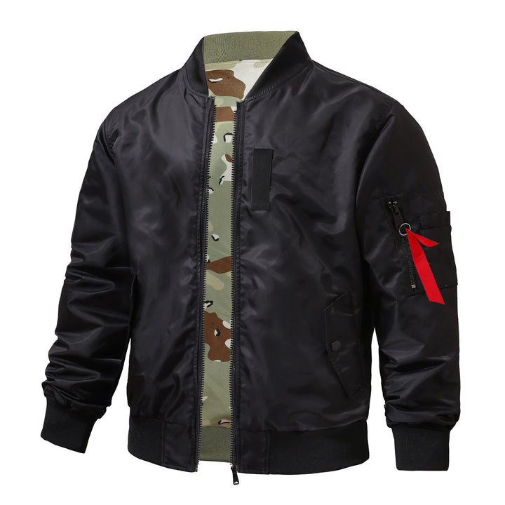 Men's  pilot-style MA-1 bomber jacket with camo inner tape and sleeve zip utility pocket Nord Taschen