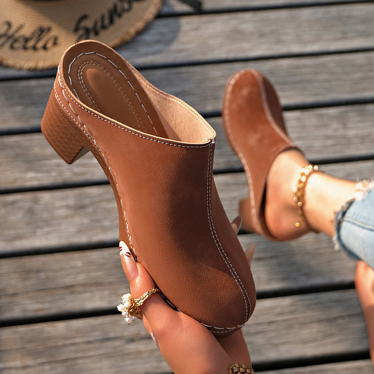 Damen Casual Clogs mit komfortablem Absatz und edlem Wildleder