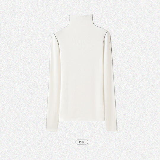 Damen Slim-Fit Rollkragen-Feinstrickshirt mit langem Arm Nord Taschen