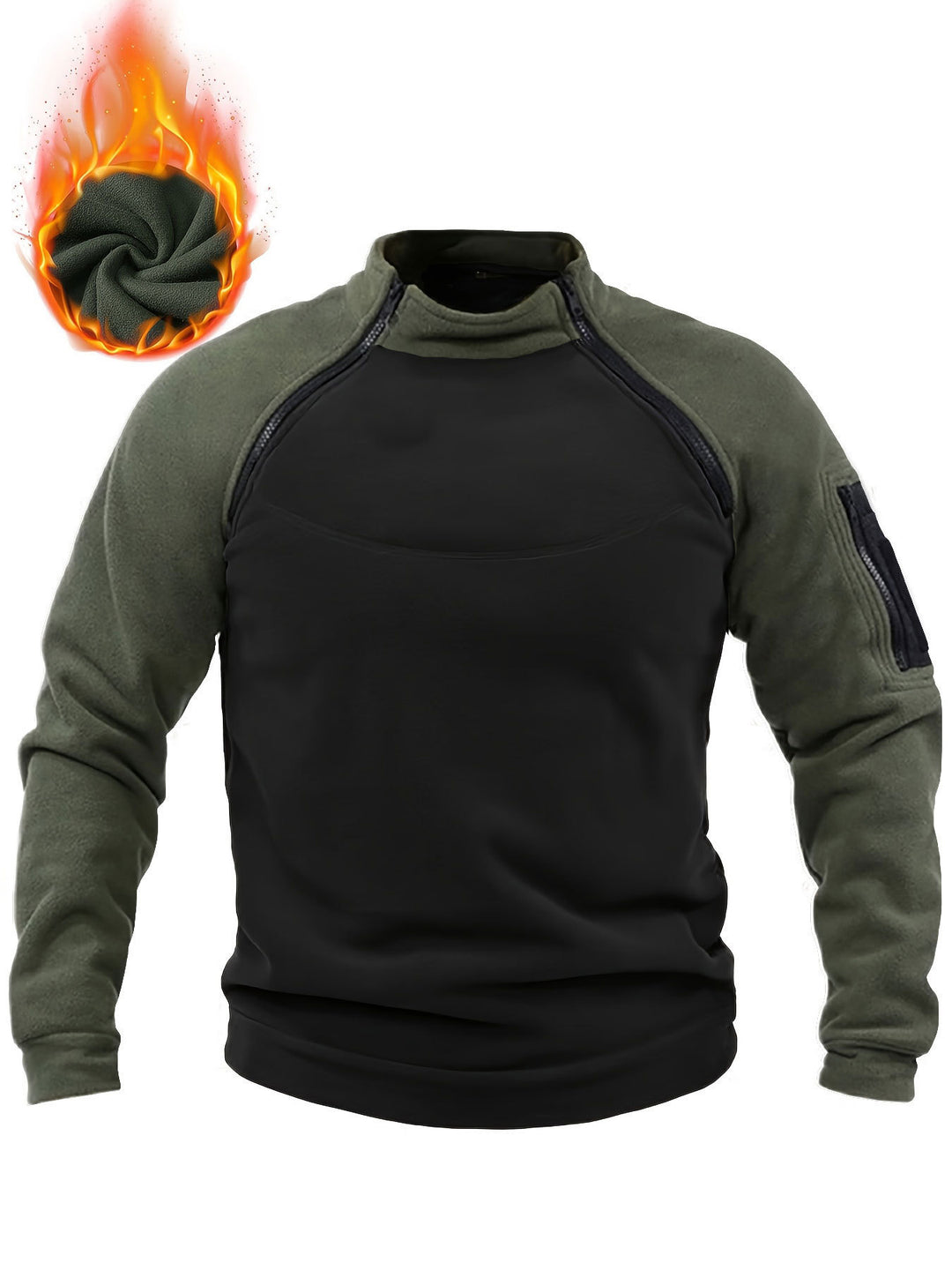 Herren Technischer Fleece-Pullover mit winddichter Frontpaneel und Armtasche Nord Taschen