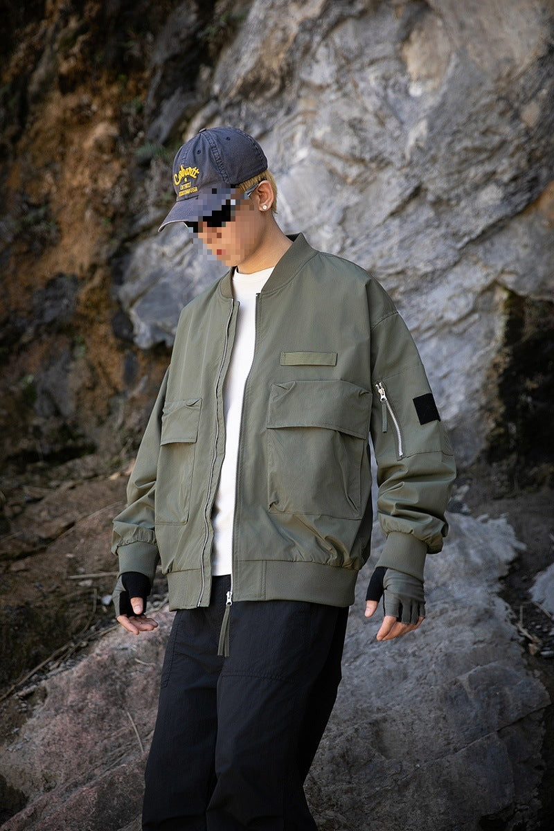 Damen Oversize Multifunktionale Field-Bomberjacke mit Cargo-Taschen & gerippten Bündchen Nord Taschen
