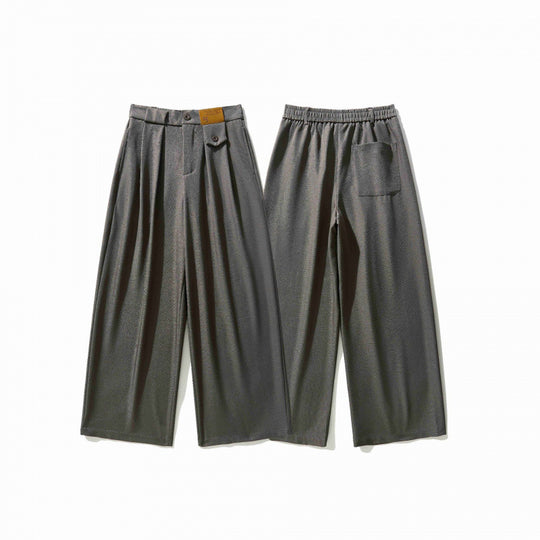 Damen Weite Culotte-Hose mit Kellerfalten, hohem Bund und dekorativem Knopfdetail Nord Taschen