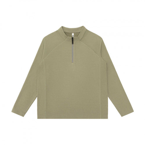 Unisex Leichtes Oversize-Halbzip-Sweatshirt mit Raglanärmeln und Stehkragen Nord Taschen