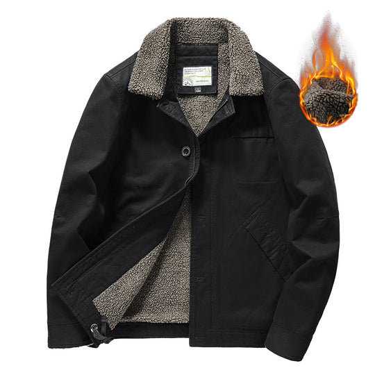 Herren Lässige Übergangsjacke mit Teddyfutter Nord Taschen