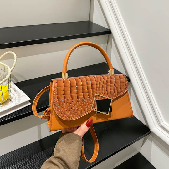 Damen elegante Umhängetasche mit Krokodilstruktur und abnehmbarem Schulterriemen Nord Taschen