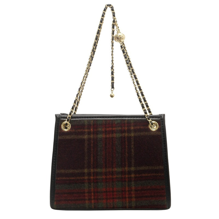 Damen Schultertasche mit kariertem Design Nord Taschen