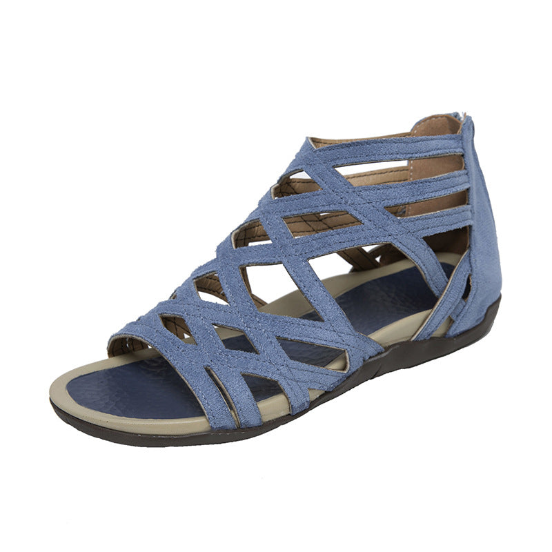 Damen  Riemchen-Sandalen mit geflochtenem Gitterdesign, gepolstertem Komfortfußbett und praktischem Fersenreißverschluss Nord Taschen