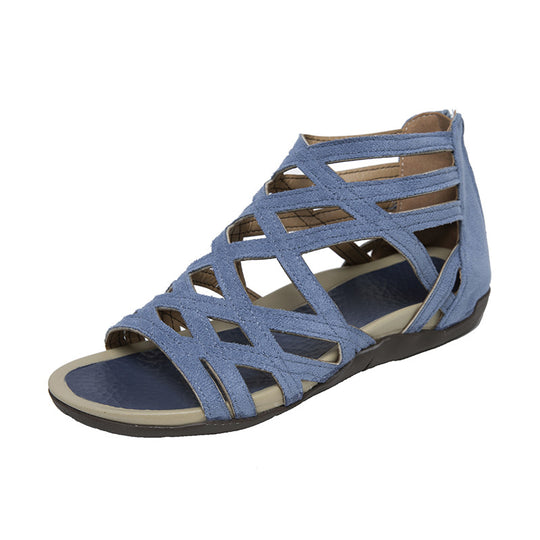 Damen  Riemchen-Sandalen mit geflochtenem Gitterdesign, gepolstertem Komfortfußbett und praktischem Fersenreißverschluss Nord Taschen