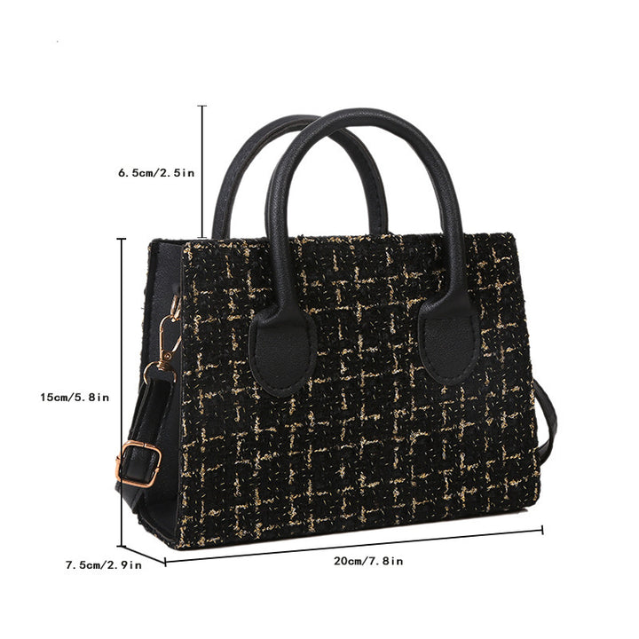 Damen stilvolle Handtasche aus strukturiertem Gewebe Nord Taschen