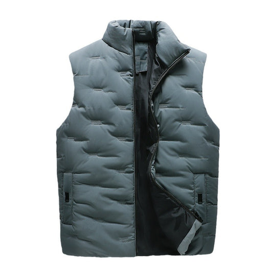 Herren Leichte Thermo-Steppweste mit hochgeschlossenem Stehkragen, winddichter Mikrofaserschale und verdeckten Reißverschlusstaschen Nord Taschen