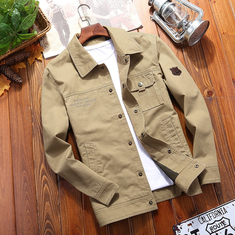 Herren robuste Canvas-Feldjacke mit Brusttasche Stickdetail und Hemdkragen Nord Taschen