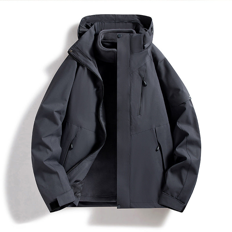 Damen Wasserdichte Outdoor-Jacke mit verstellbarer Kapuze Nord Taschen
