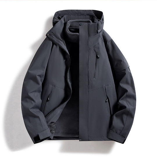 Damen Wasserdichte Outdoor-Jacke mit verstellbarer Kapuze Nord Taschen