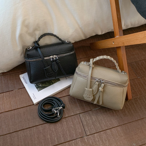 Damen Mini-Handtasche mit feinen Ziernähten und abnehmbarem Schulterriemen Nord Taschen