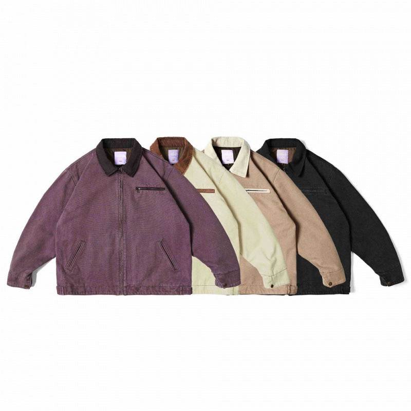 Unisex Weit geschnittene Blousonjacke im Worker‑Look mit Cordkragen und Brustreißverschluss Nord Taschen