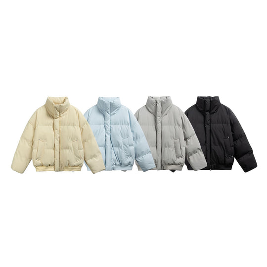 Damen Kurze wattierte Steppjacke im Boxy‑Cut mit hohem Stehkragen und Rippenbund Nord Taschen